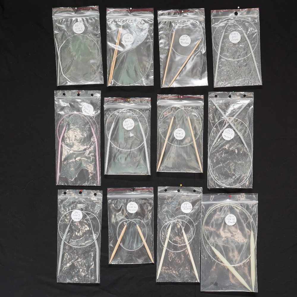 Vintage lot of 12 circular knitting needles - lightly used